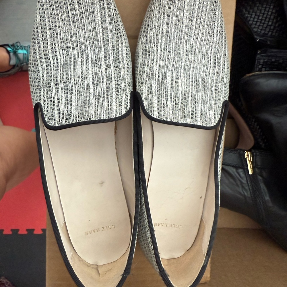 Cole Haan Black and White Loafers Comfortable Flats